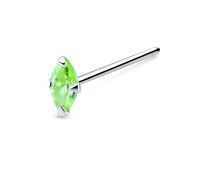 Pear Shaped Stone Silver Straight Nose Stud NSKA-160